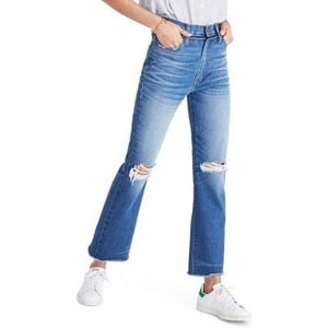 Madewell Retro Crop Bootcut Jeans: Knee-Rip Edition 29